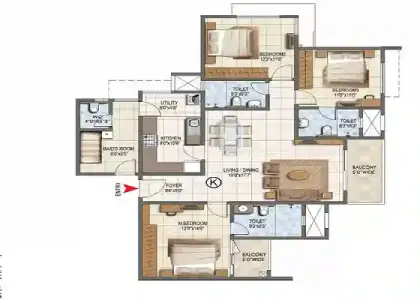Sattva City Apartment 3 bhk floor plan by Sattva Group located at Chikkajala, Bangalore. Karnataka